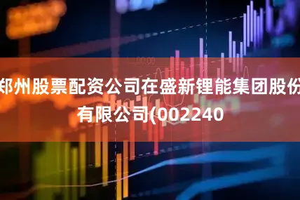 郑州股票配资公司在盛新锂能集团股份有限公司(002240